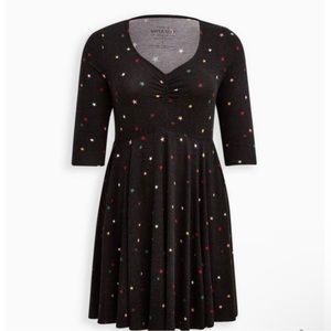 Torrid Super Soft Plush Mini Skater Star Dress Multicolor Plus Size Curvy 3
